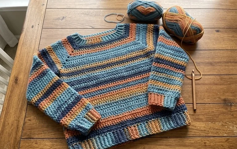 Easy Crochet Pullover Pattern: Free Beginner Sweater