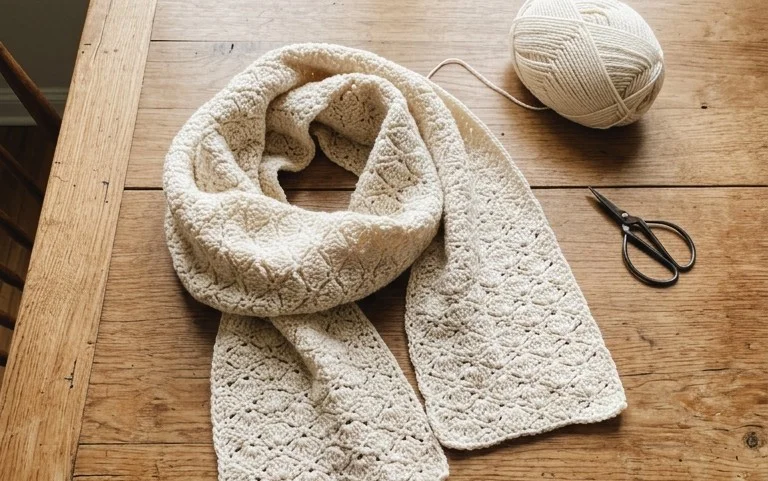 Free Seashore Shell Stitch Scarf Crochet Pattern