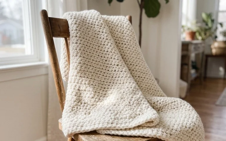 Chunky Icelandic Crochet Blanket: Easy Step-by-Step Pattern