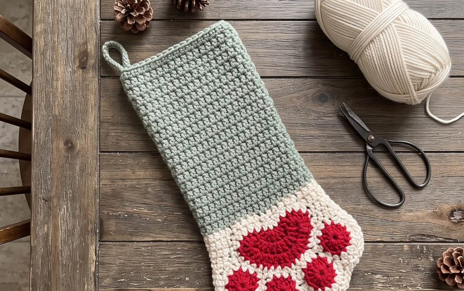 Easy Christmas Paw Stocking: Free Crochet Pattern