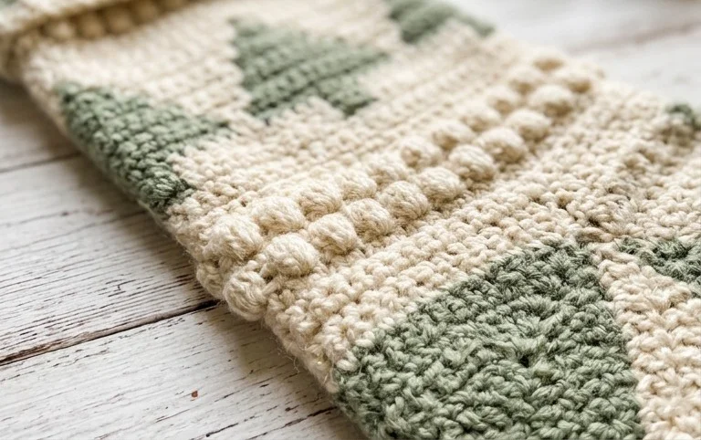 Christmas Tree Crochet Stocking Free Pattern - The Knotted Nest