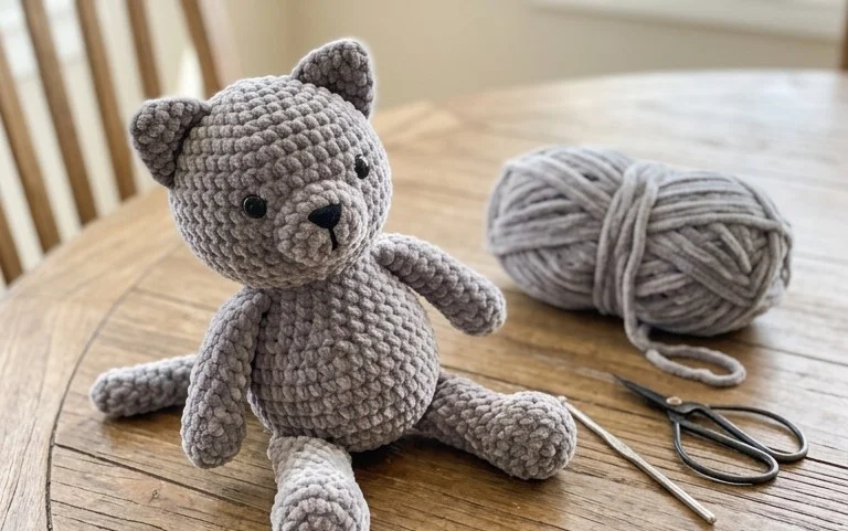 Easy No-Sew Crochet Cat: Free Beginner Pattern