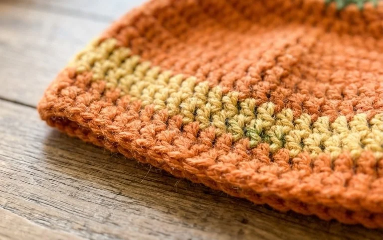 Pumpkins in a Row Crochet Hat - Repeat Crafter Me