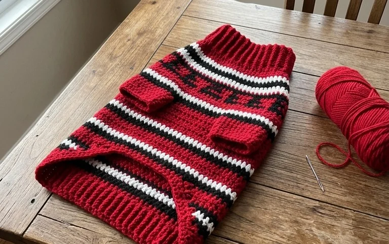 Holiday Dandy Dog Sweater: Free Easy Crochet Pattern