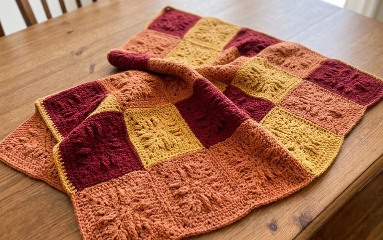 Falling Leaves Throw Blanket: Free Beginner Crochet Path